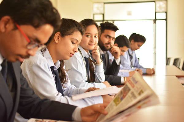 Students studying
